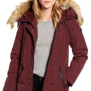NEW! $260 Sam Edelman Faux Fur Trim Down Parka